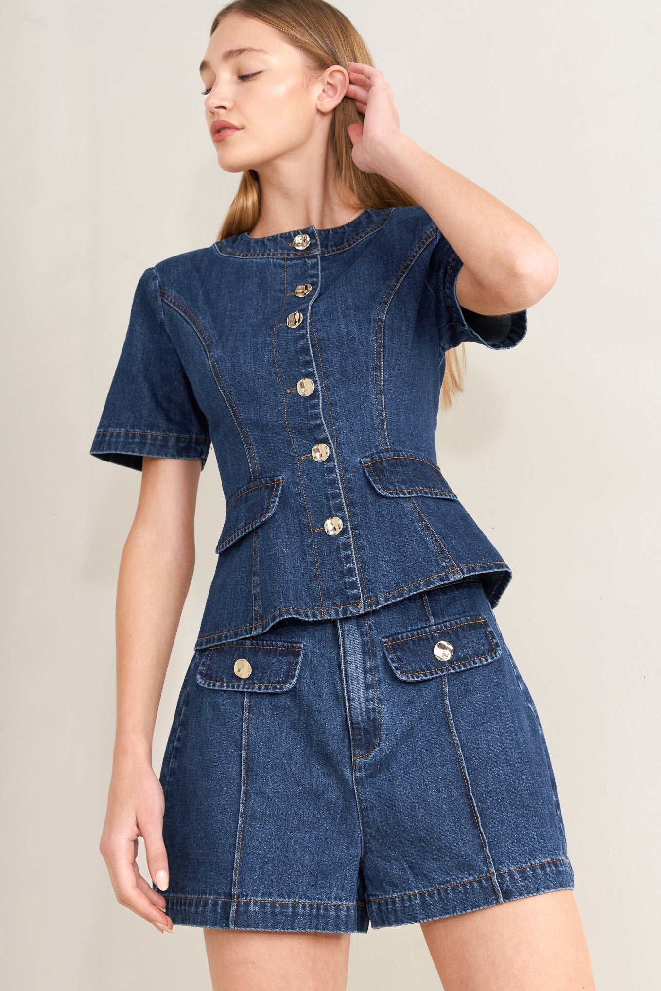 FOREVER STYLISH DENIM TOP