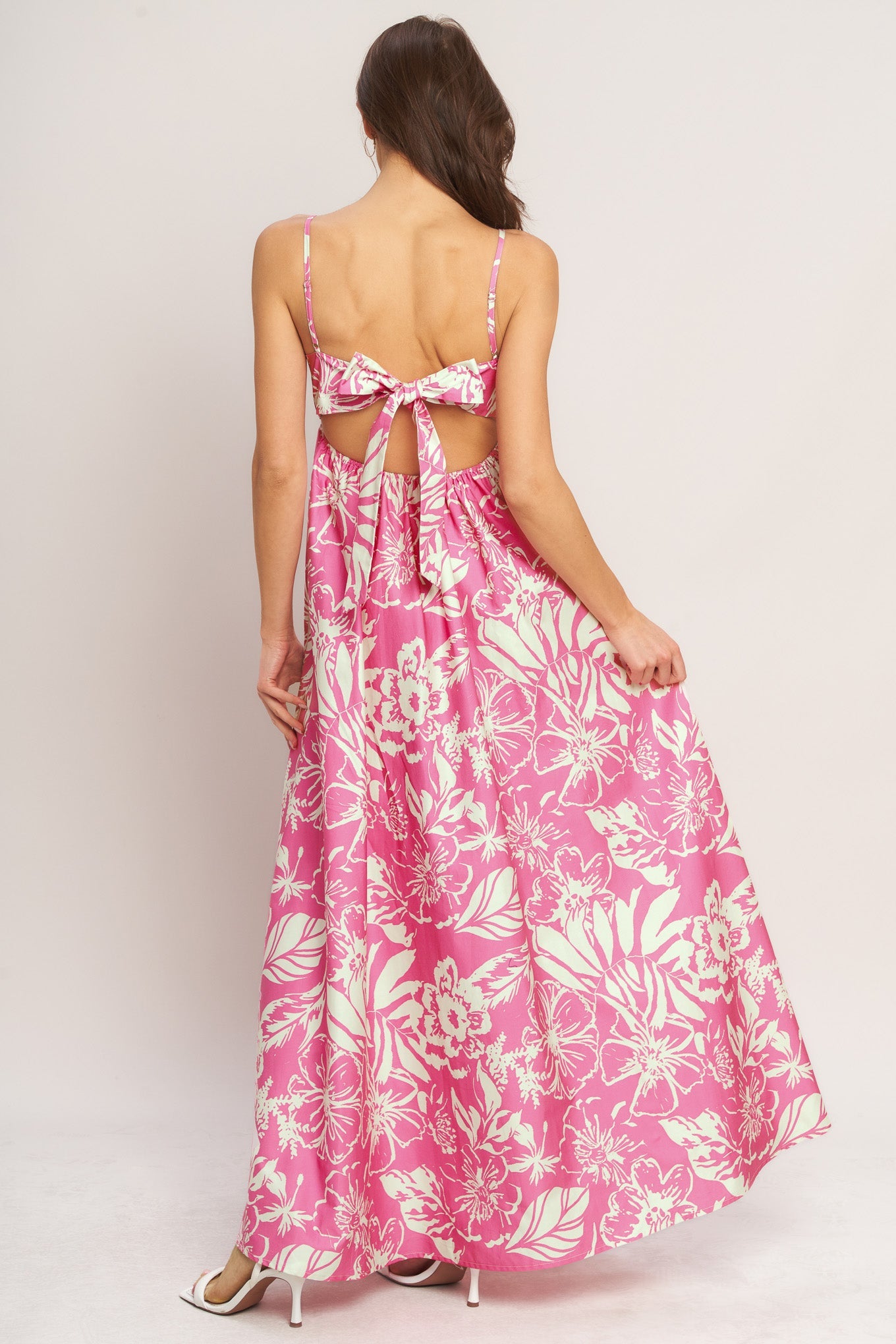 SUMMER HEAT FLORAL WOVEN MAXI DRESS