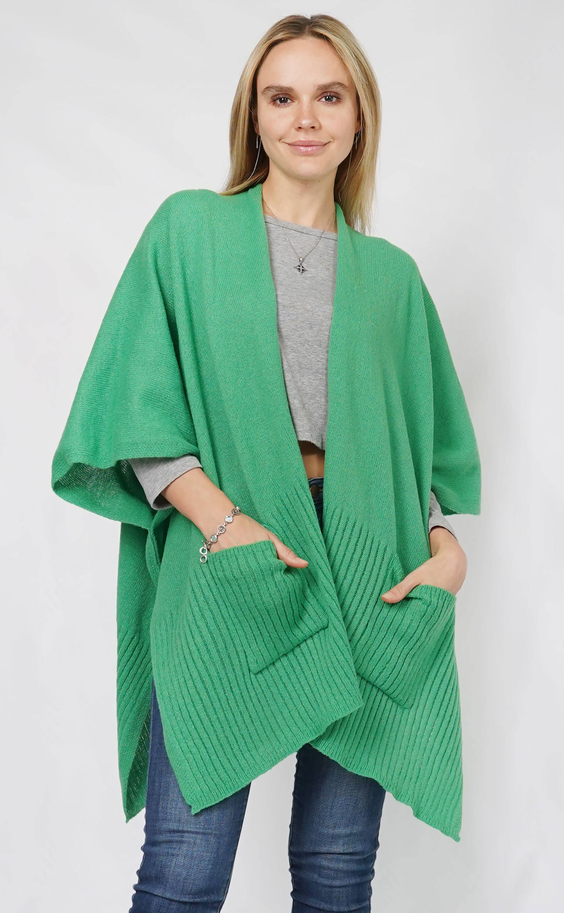 Kelly Knit Vest w/Pockets (green)