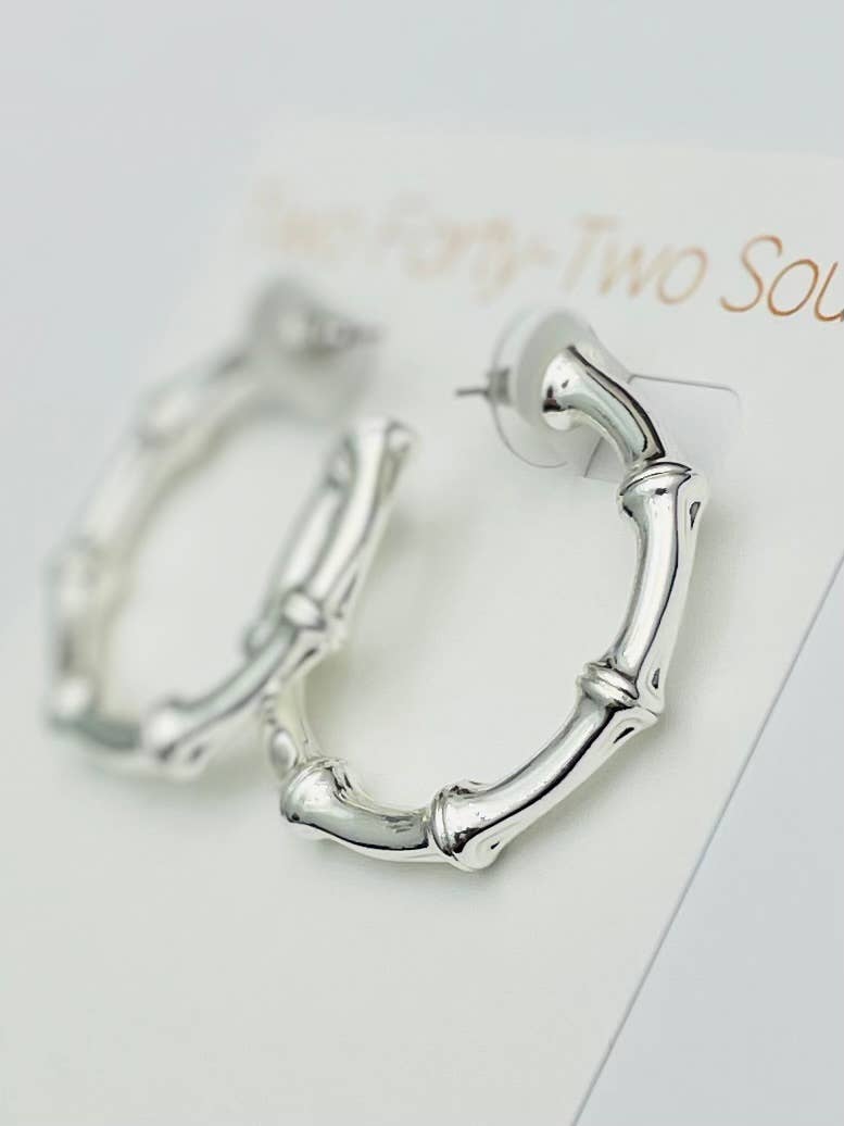 Thick Bamboo Hoop (silver)