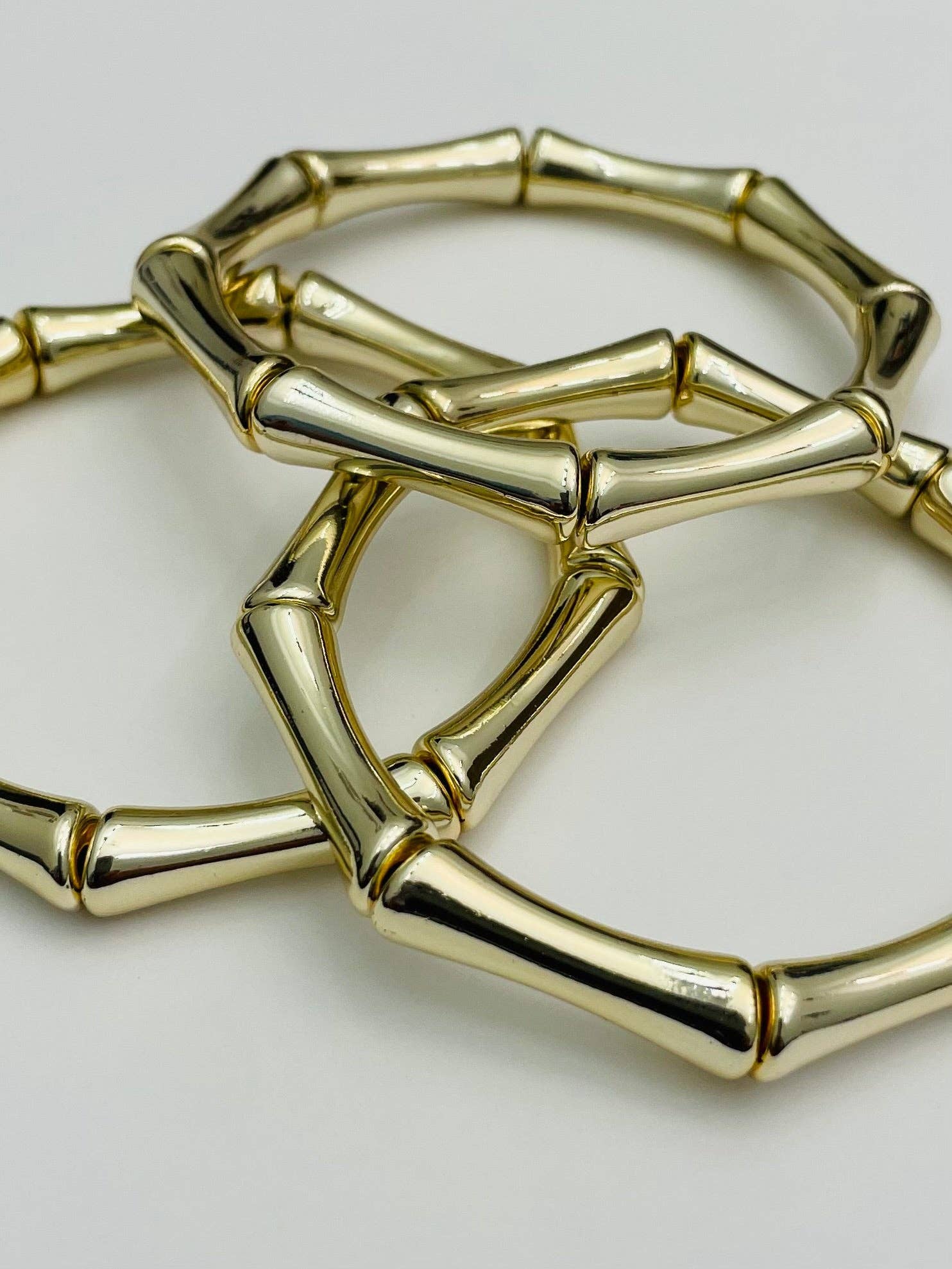 CHIC - Bamboo Tube Bracelets (set of 3 gold) B-BR130