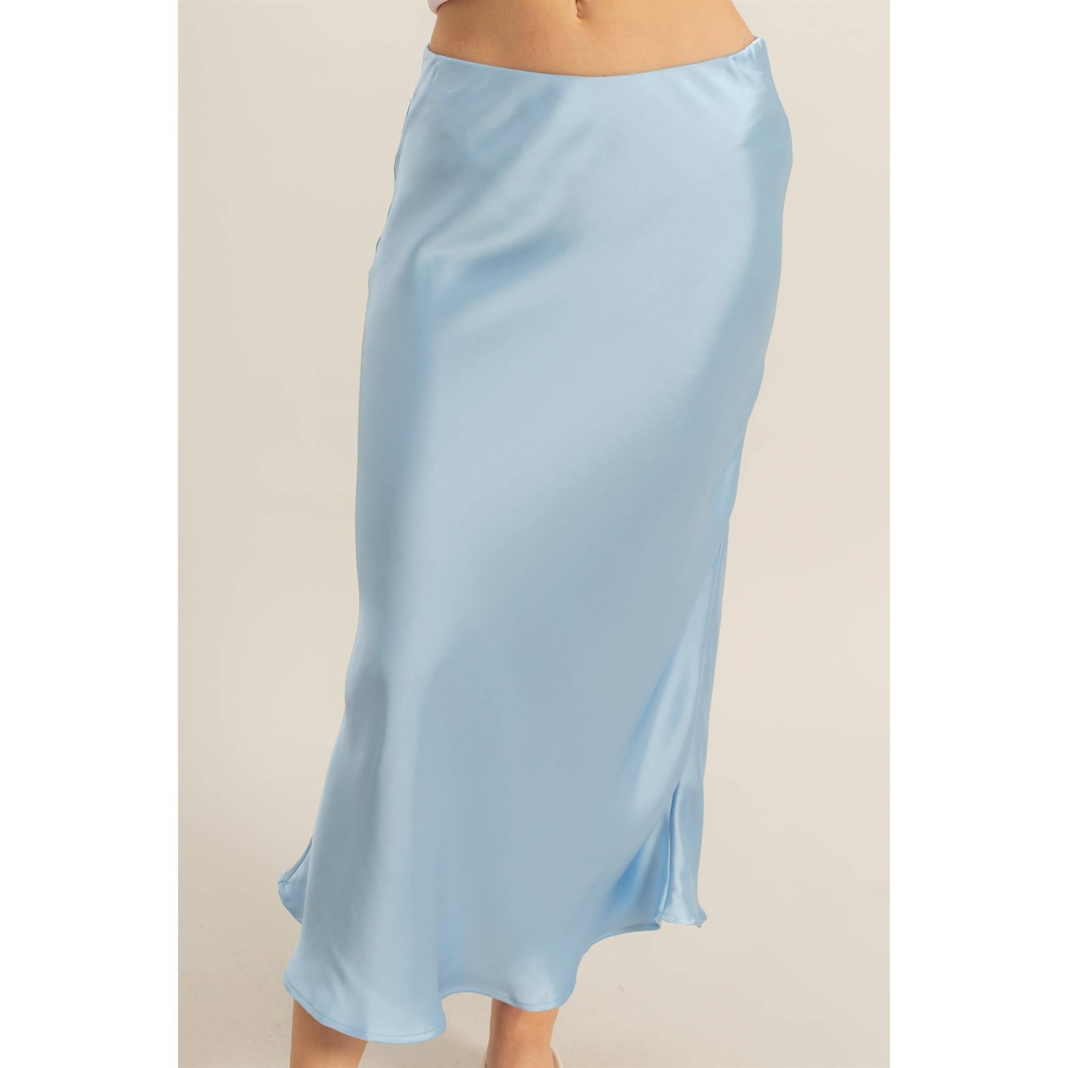 Maddie High-Waisted Satin Midi Skirt