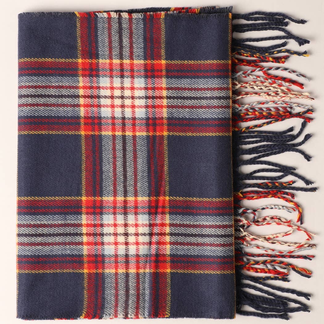 Cashmere Feel Plaid Pattern Scarf