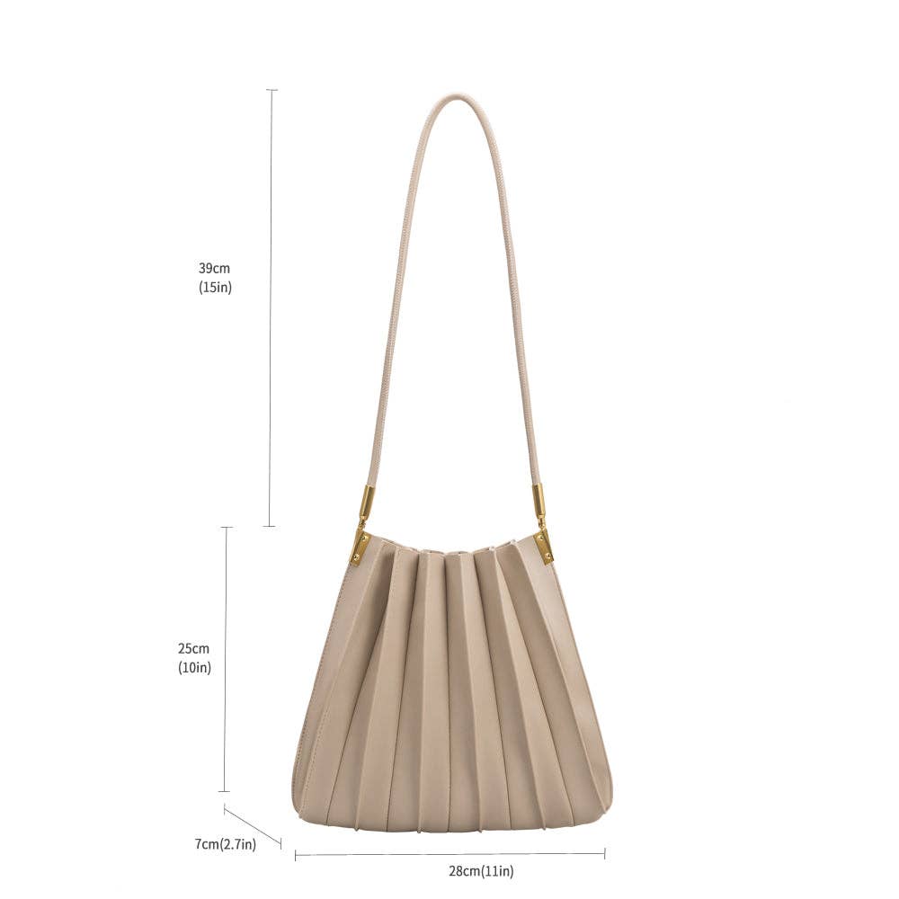 Carrie Tan Pleated Vegan Shoulder Bag