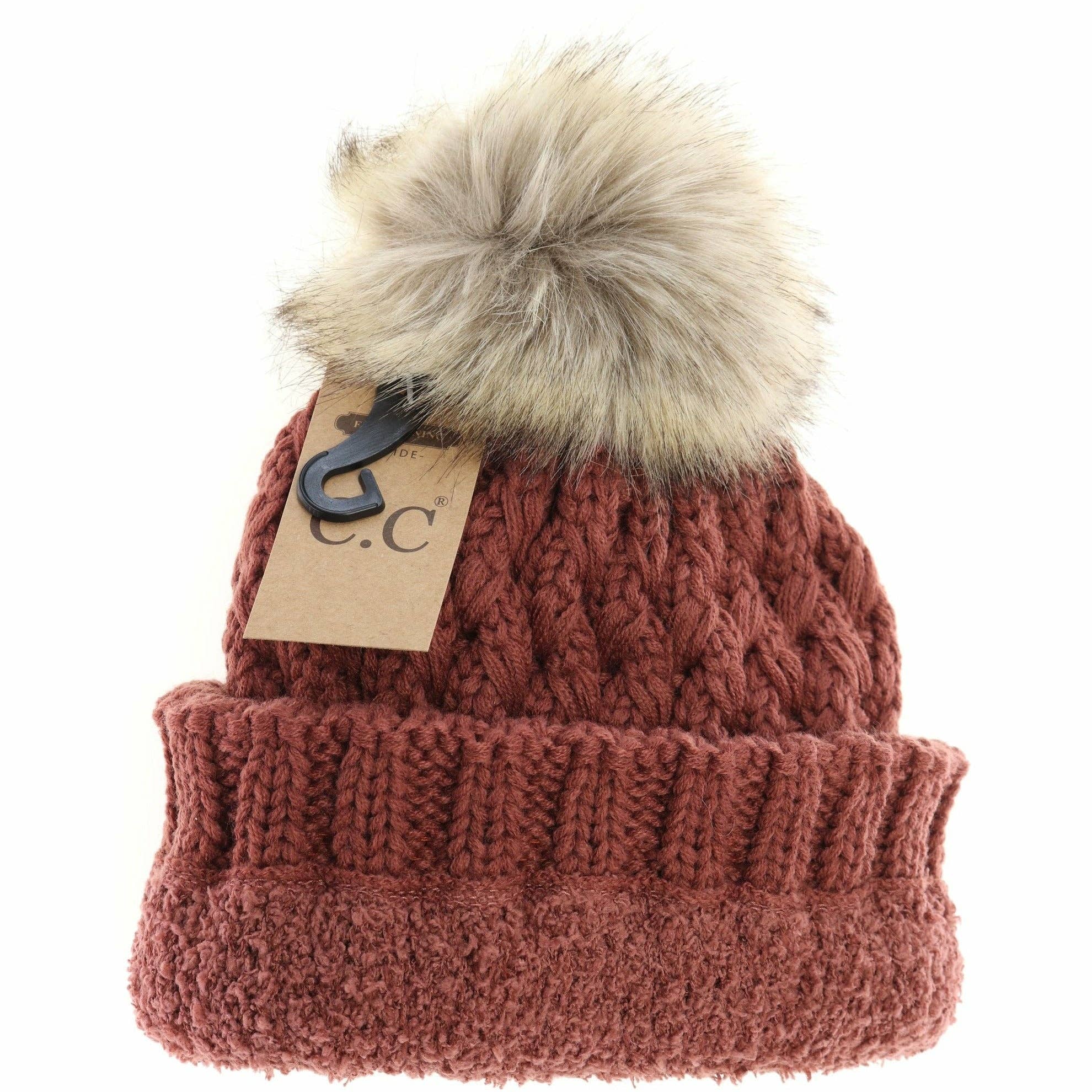 Stitch Fur Pom CC Beanie