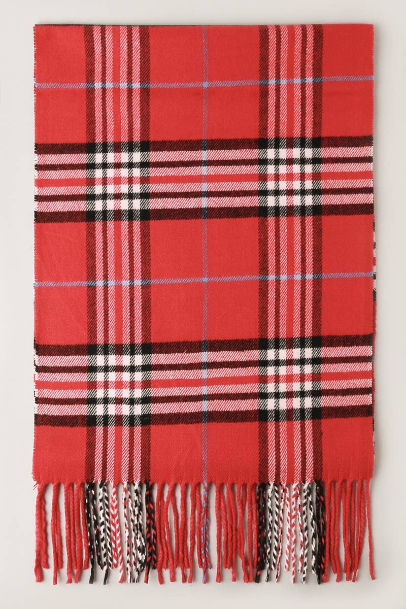 Giant Check Cashmere Feel Muffler Scarf