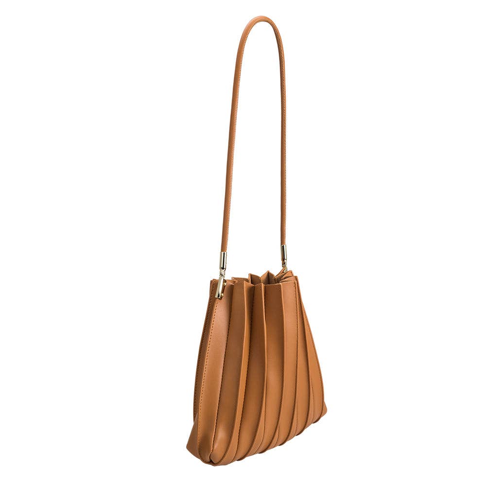 Carrie Tan Pleated Vegan Shoulder Bag