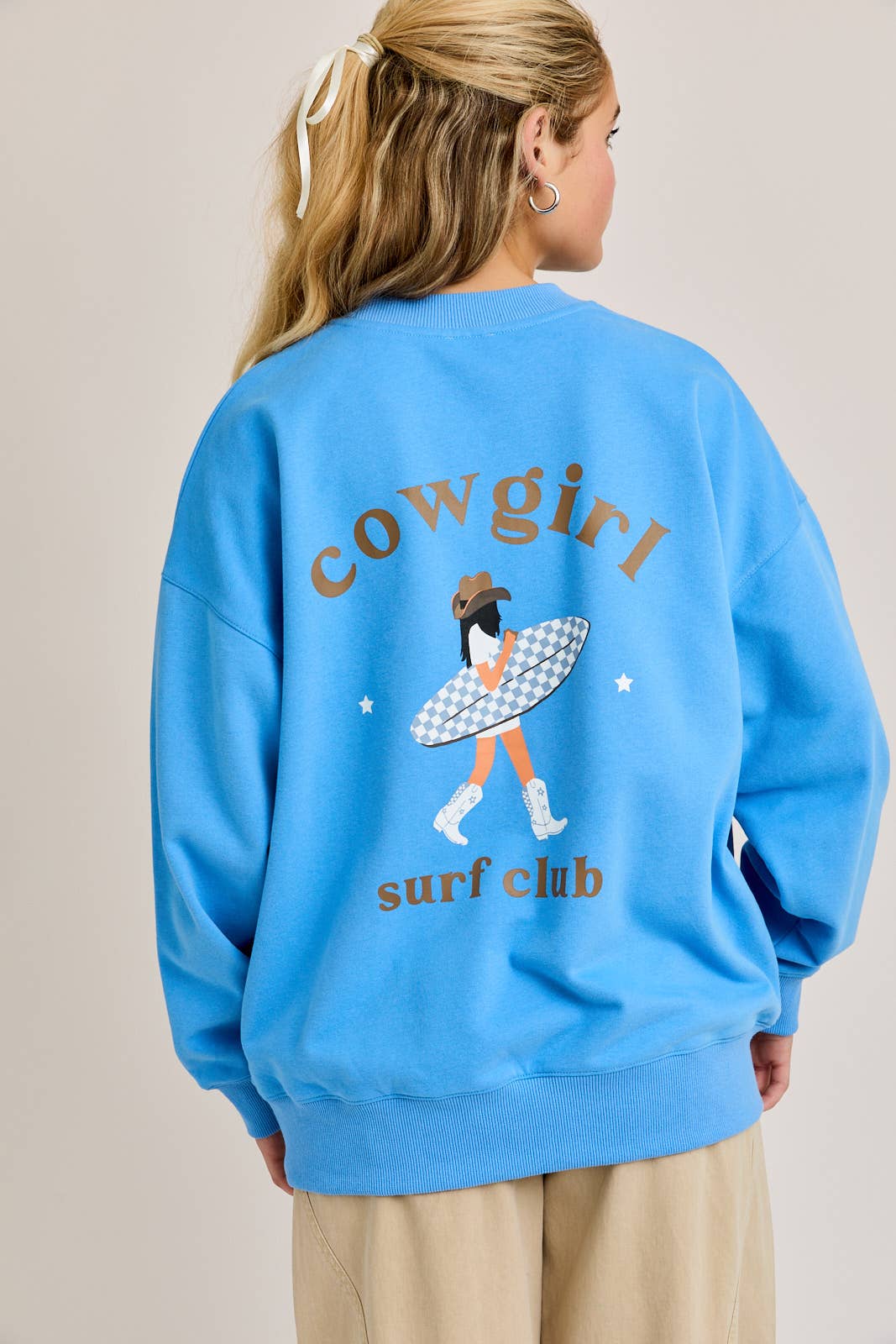 "COWGIRL SURF CLUB" Crew Neck