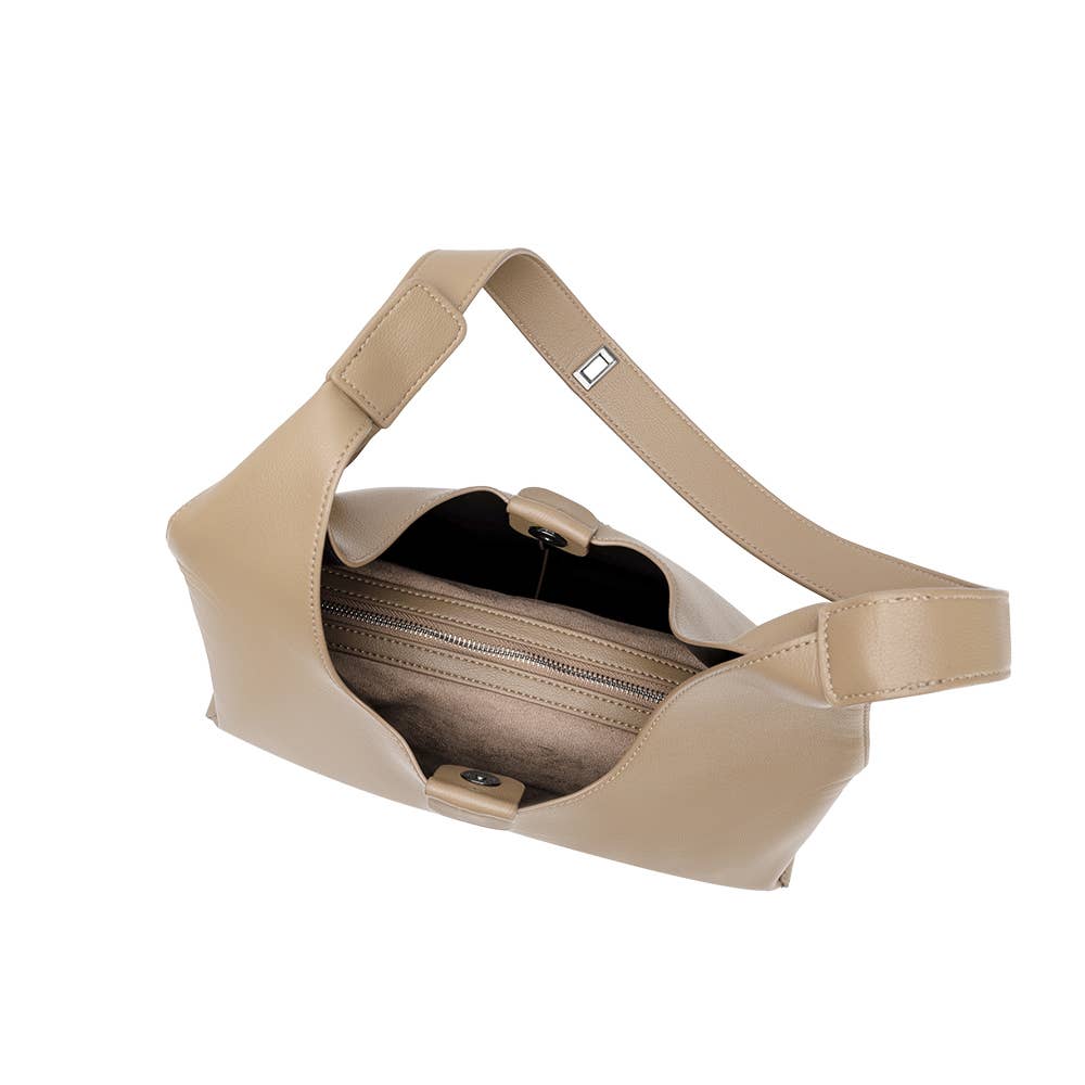 Carmen Beige Recycled Vegan Shoulder Bag