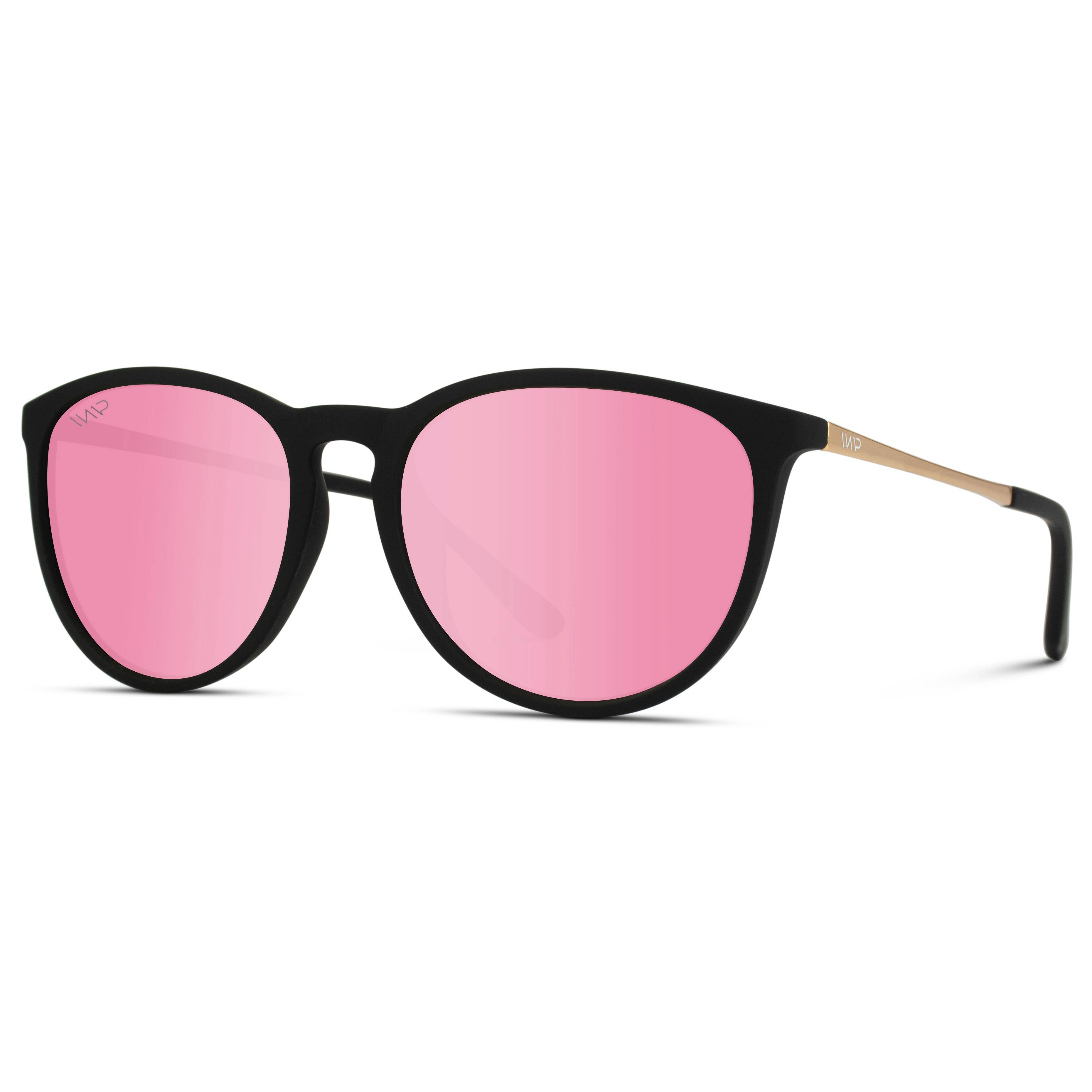 Drew Round Polarized Metal Temple Sunglasses