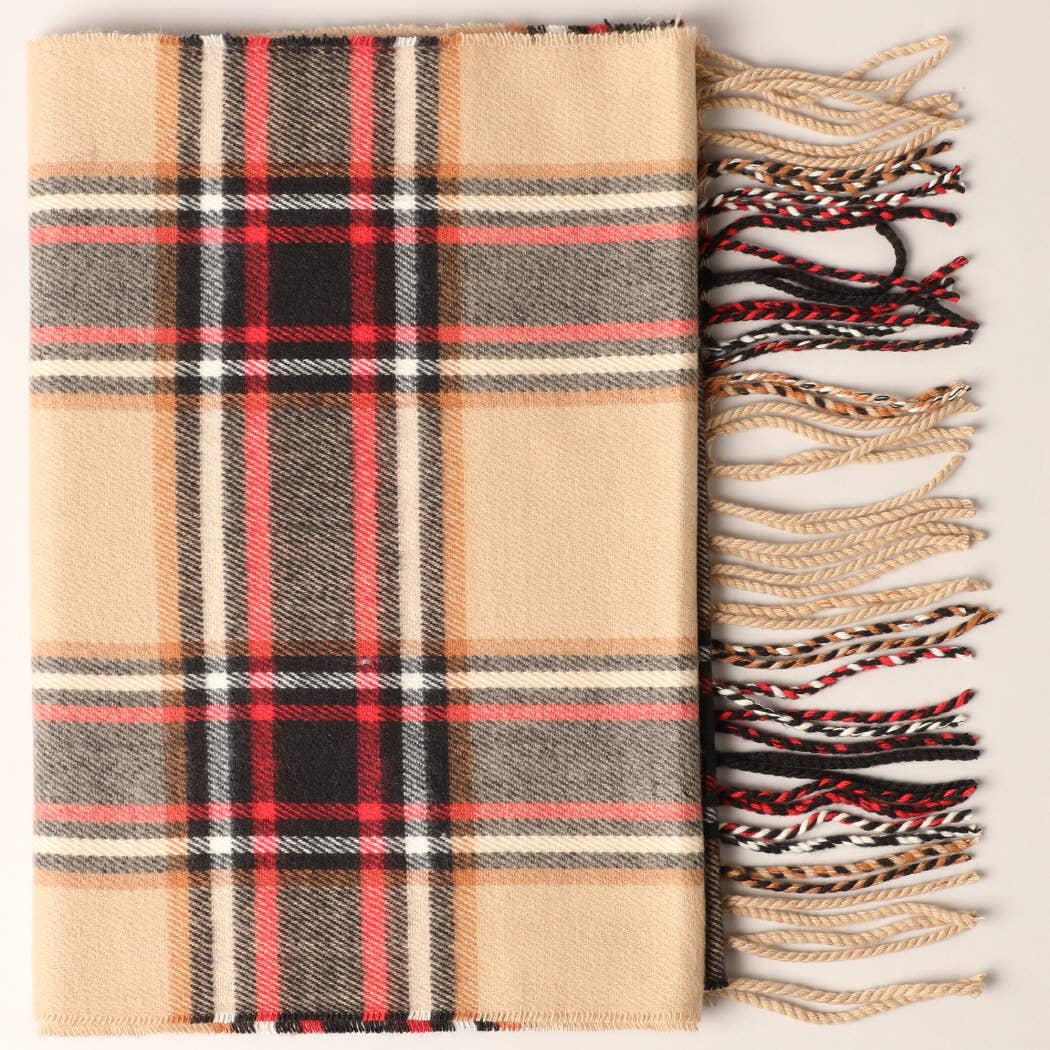 Cashmere Feel Plaid Pattern Scarf