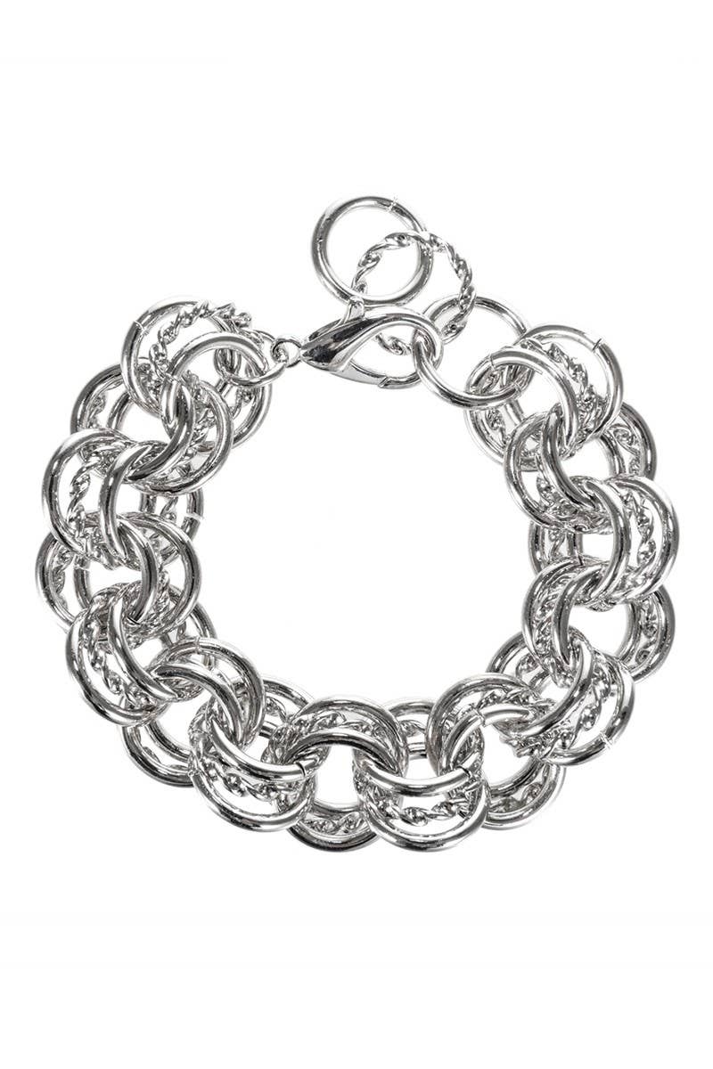 Chunky Metal Circle Link Chain Bracelets