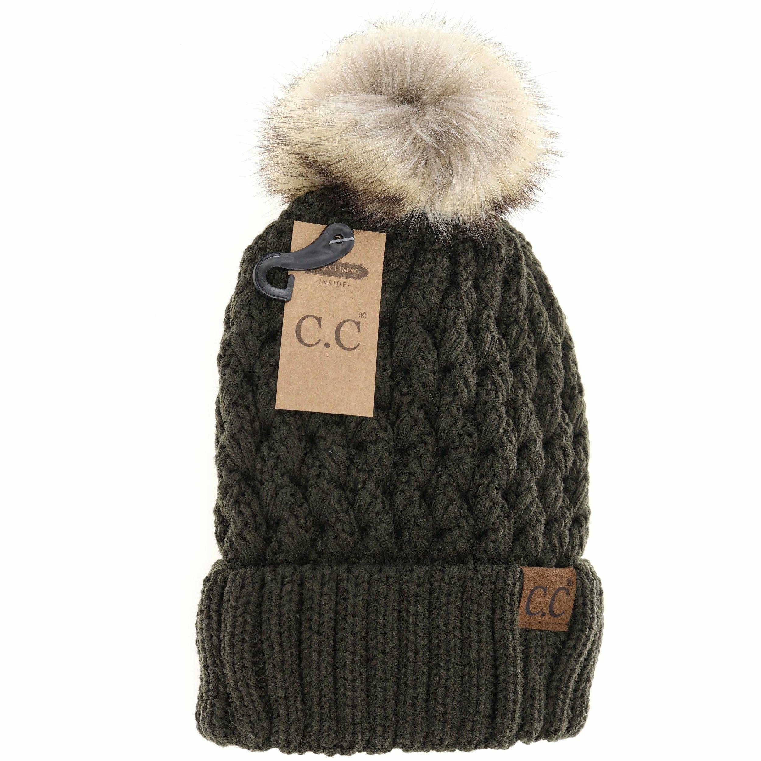 Stitch Fur Pom CC Beanie