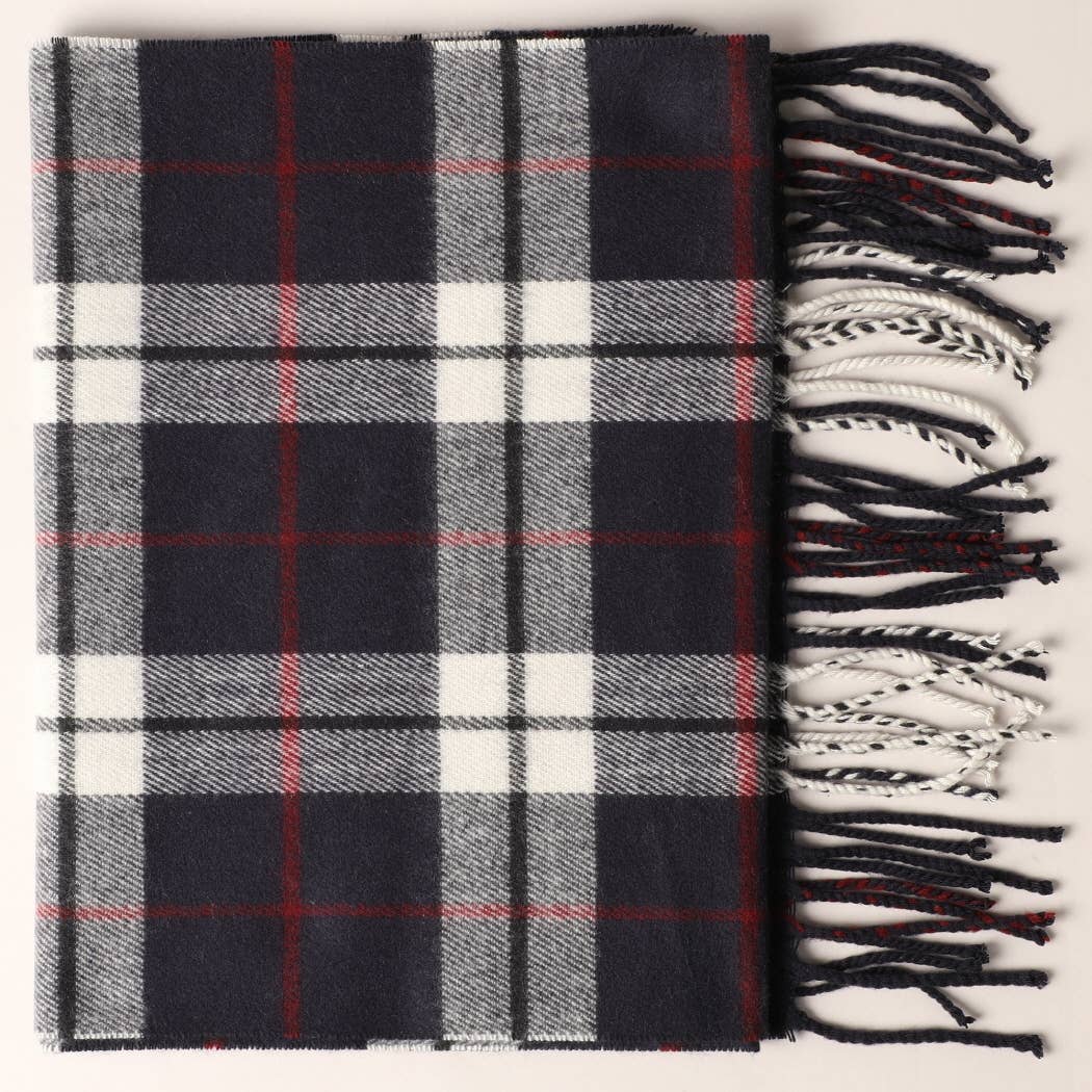 Cashmere Feel Plaid Pattern Scarf