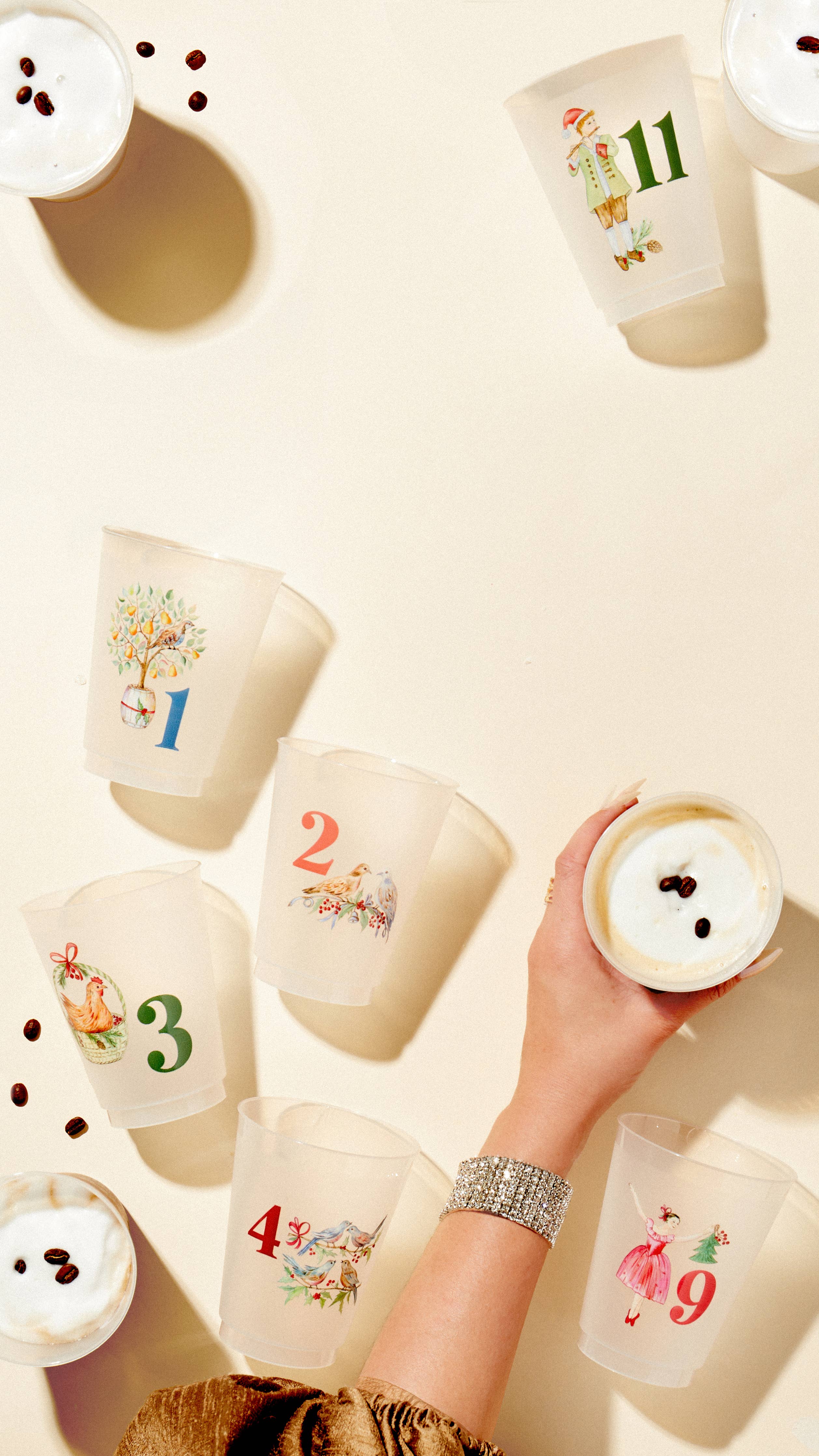 12 Days of Christmas Frosted Cups