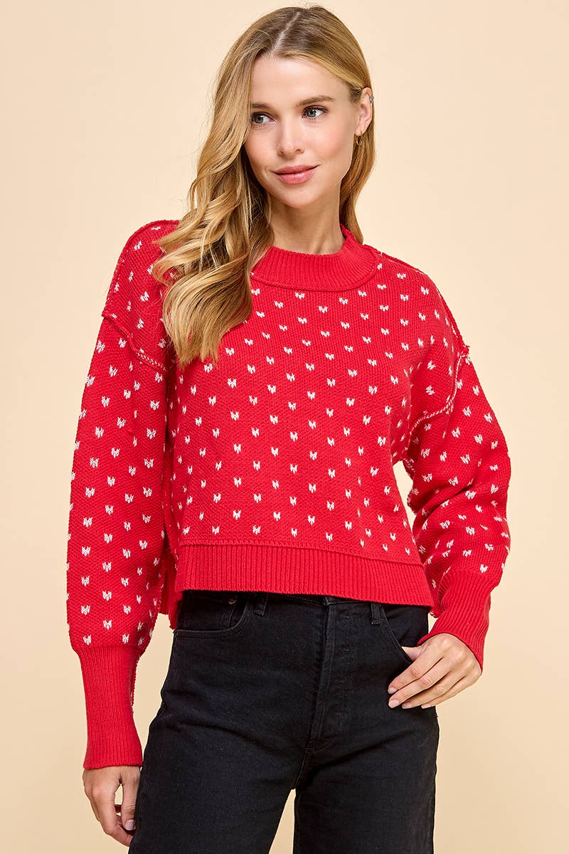 Valentina Heart Print Sweater