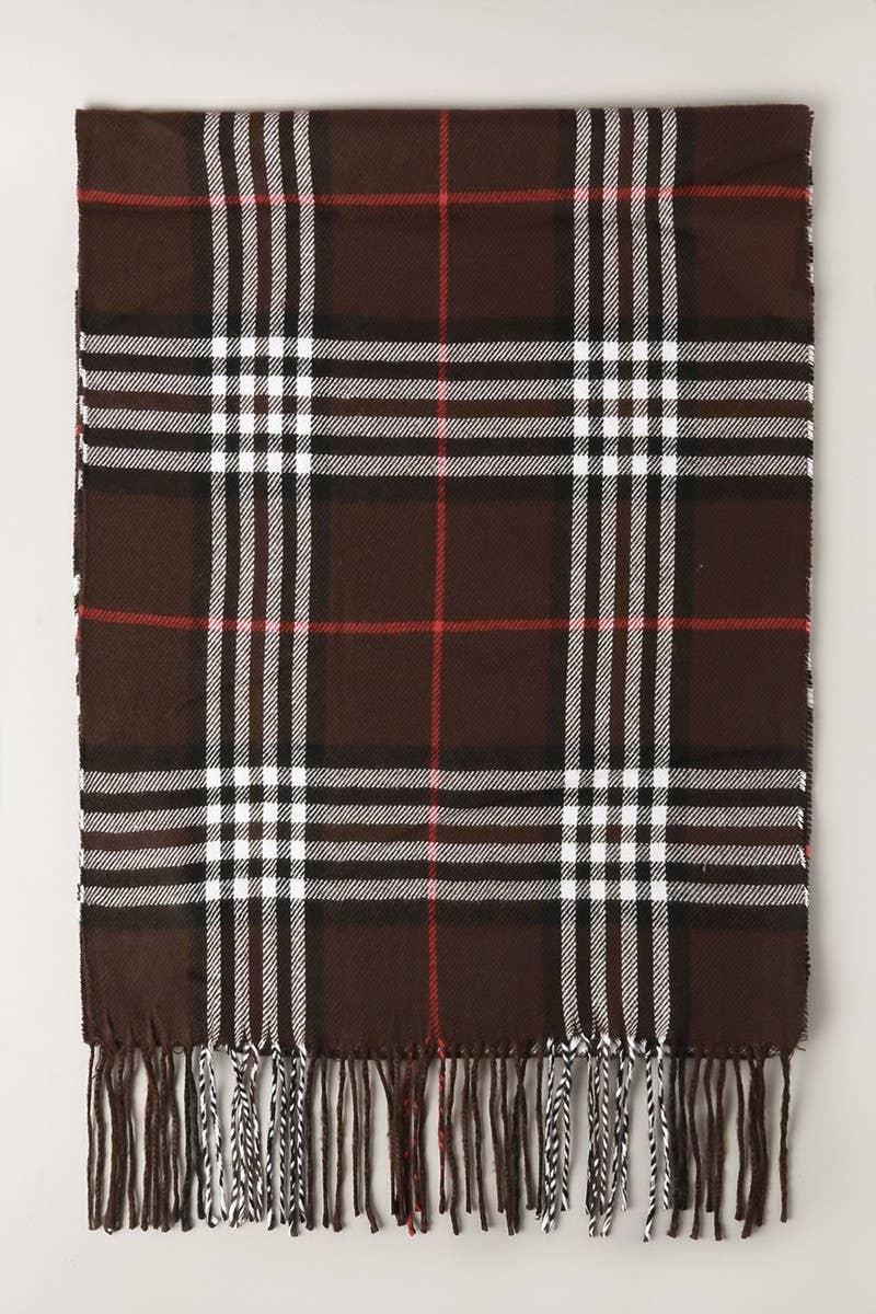 Giant Check Cashmere Feel Muffler Scarf