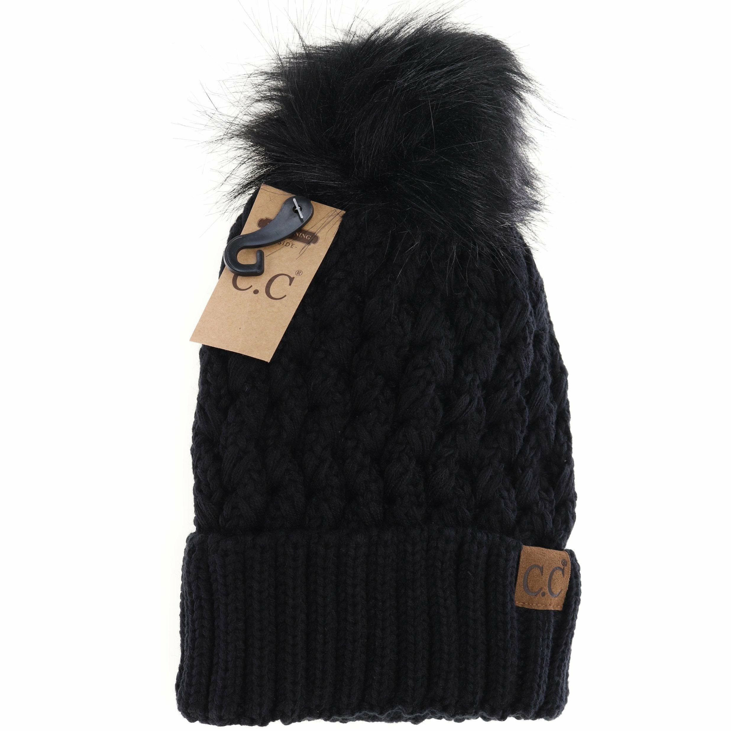 Stitch Fur Pom CC Beanie